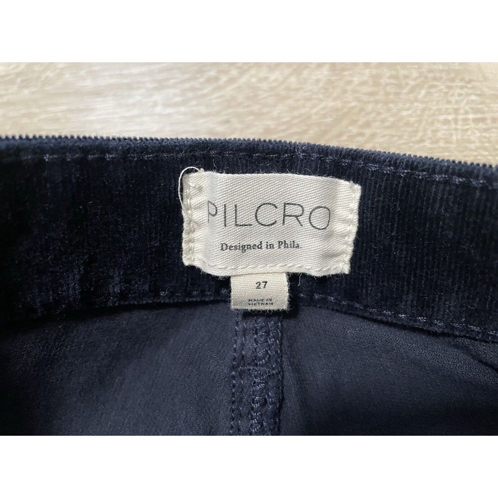 Anthropologie Pilcro Women's Size 27 Dark Navy Blue Corduroy High Rise Skinny - Picture 3 of 7